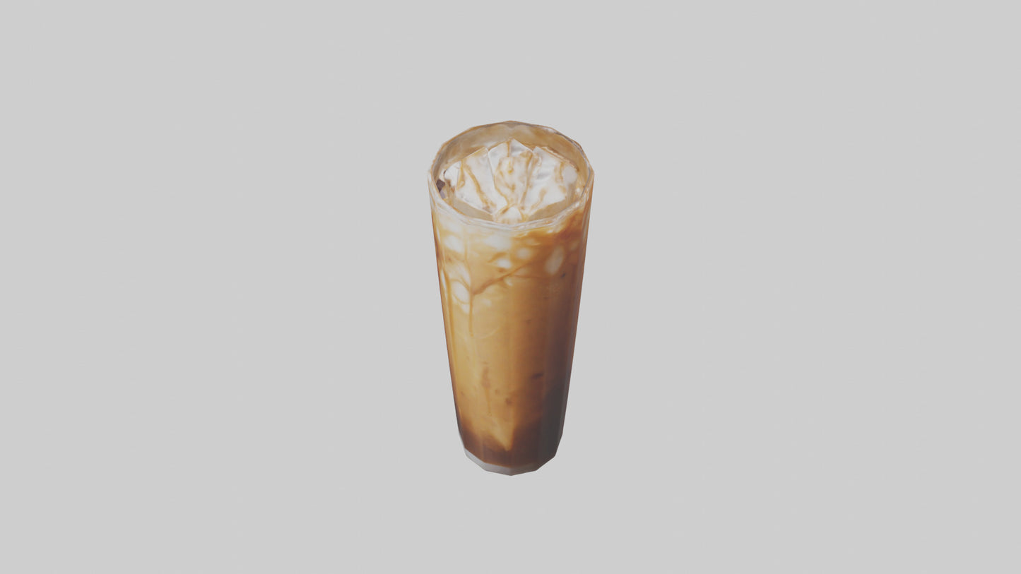 3D model Caramel iced coffee model VR / AR / low-poly