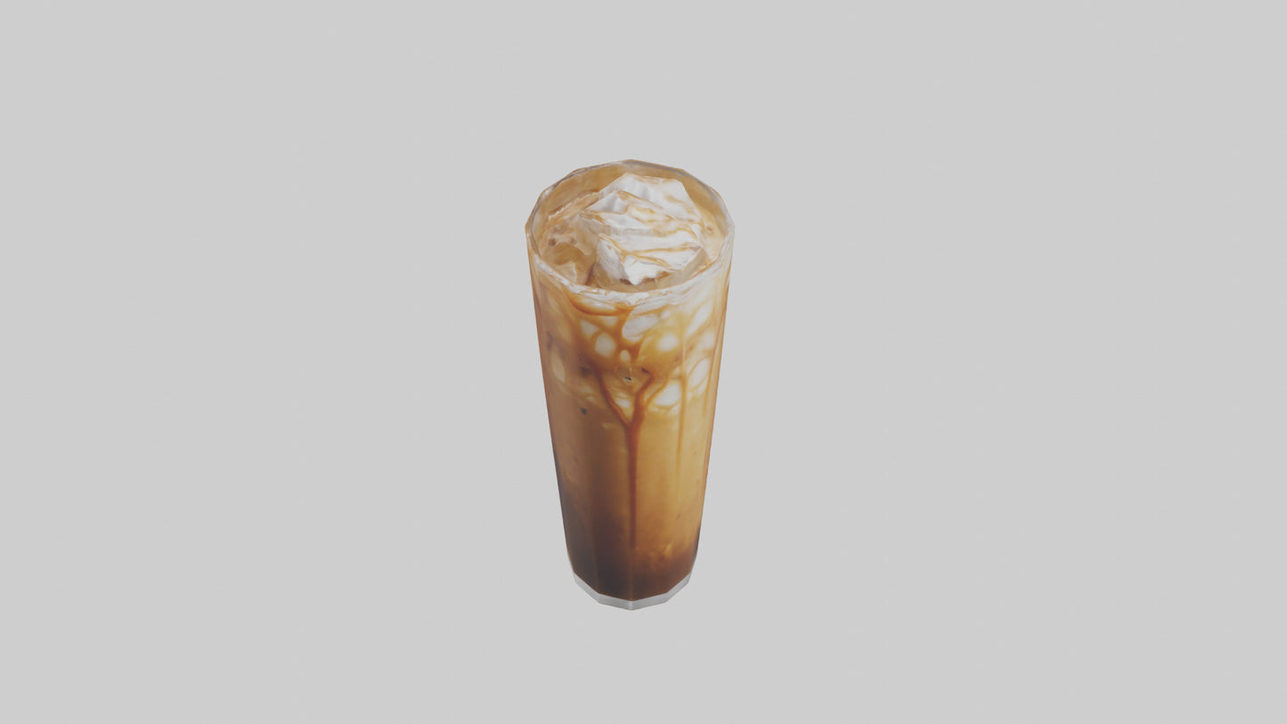 3D model Caramel iced coffee model VR / AR / low-poly
