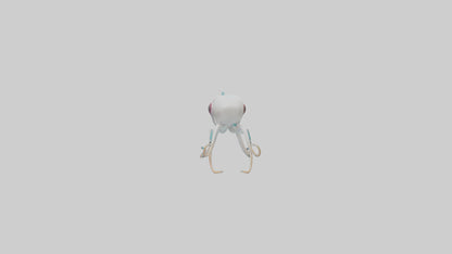 3D model Caribbean Reef Squid gliding model 2 VR / AR / low-poly