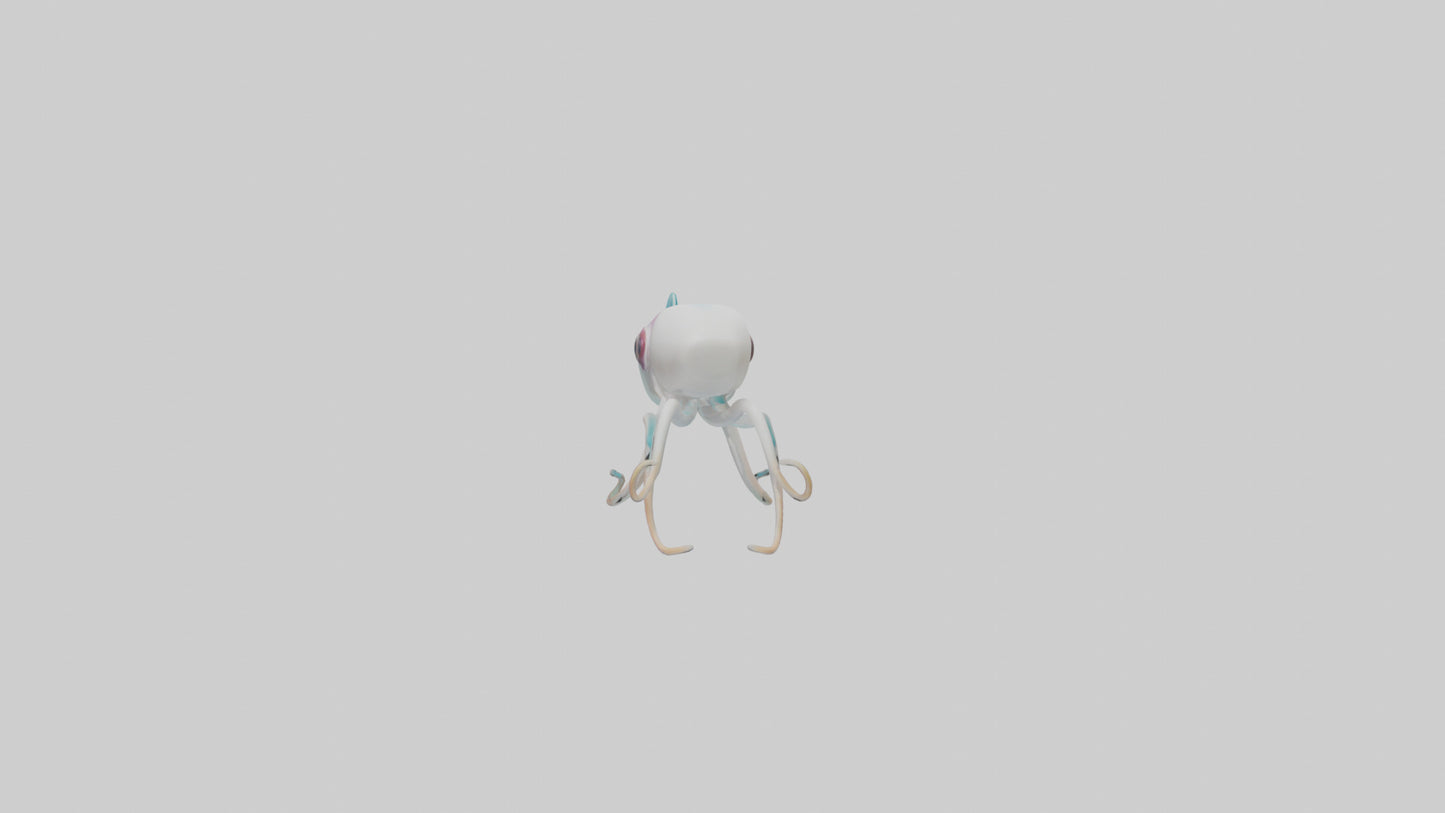3D model Caribbean Reef Squid gliding model 2 VR / AR / low-poly