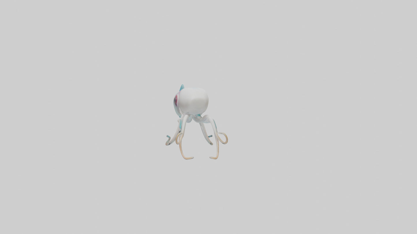 3D model Caribbean Reef Squid gliding model 2 VR / AR / low-poly