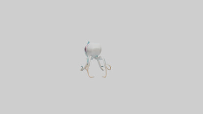 3D model Caribbean Reef Squid gliding model 2 VR / AR / low-poly