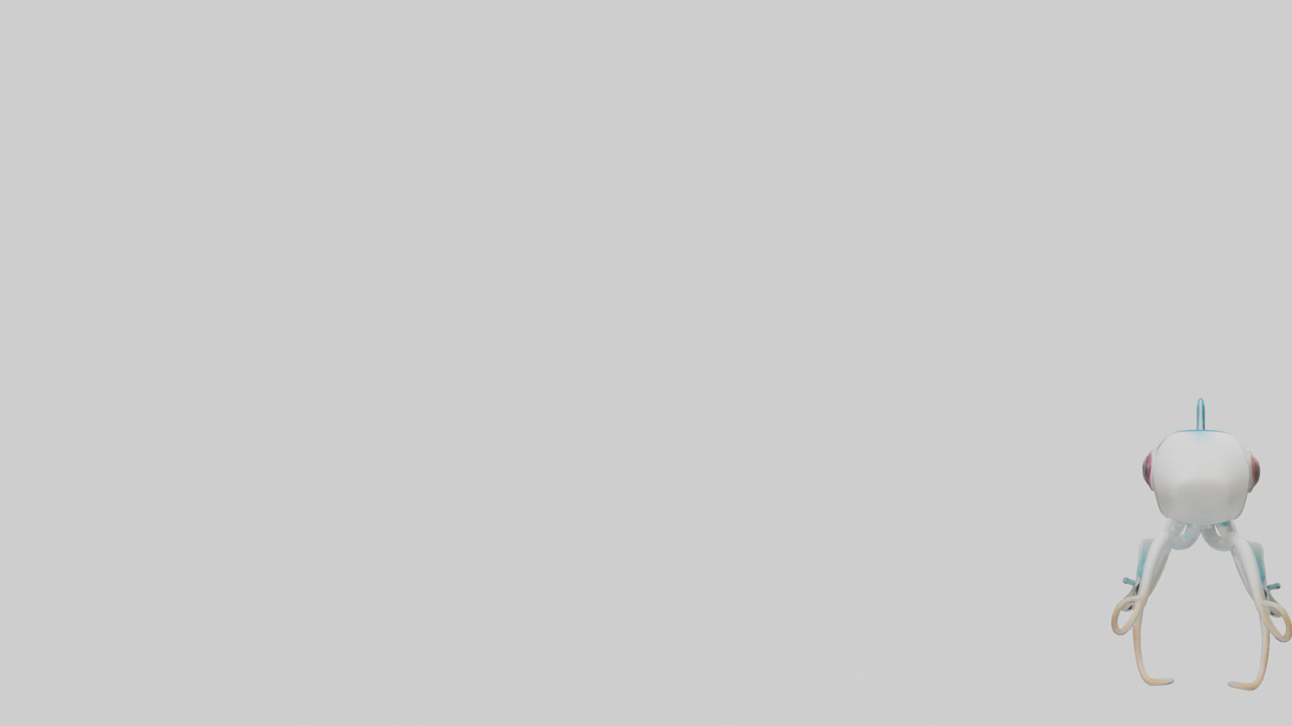 3D model Caribbean Reef Squid gliding model 2 VR / AR / low-poly