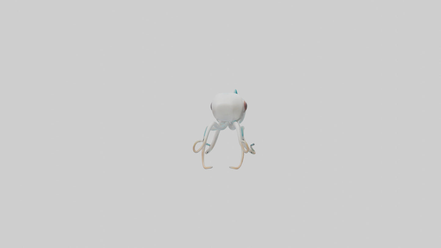 3D model Caribbean Reef Squid gliding model 2 VR / AR / low-poly