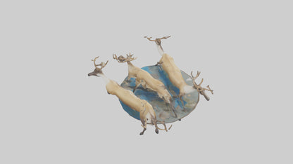 3D model Caribou migrating model VR / AR / low-poly