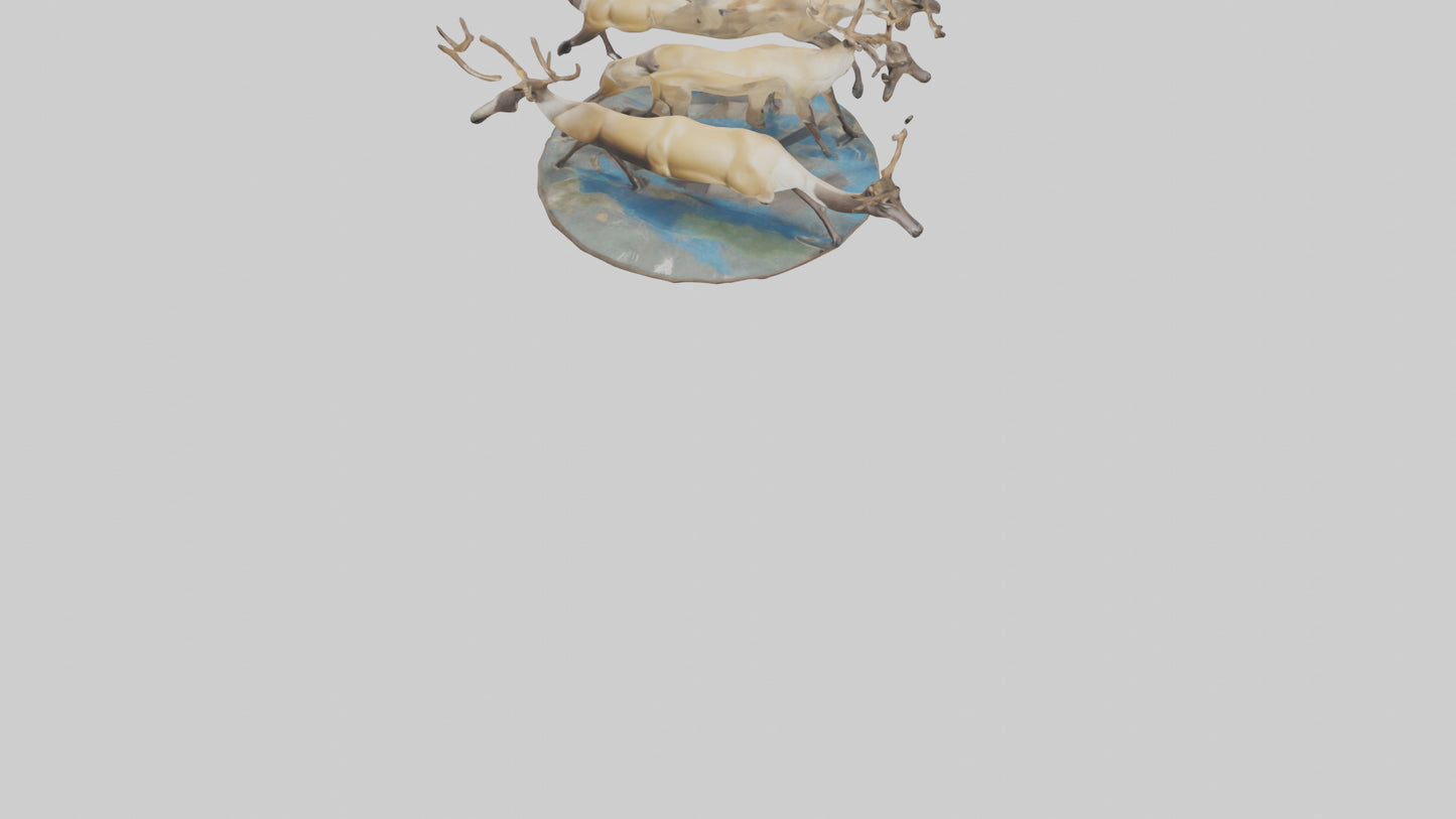 3D model Caribou migrating model VR / AR / low-poly