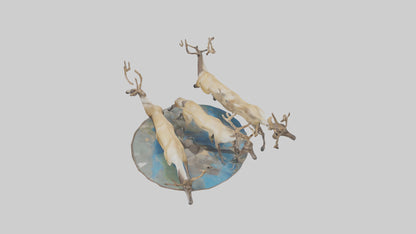 3D model Caribou migrating model VR / AR / low-poly
