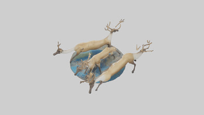 3D model Caribou migrating model VR / AR / low-poly