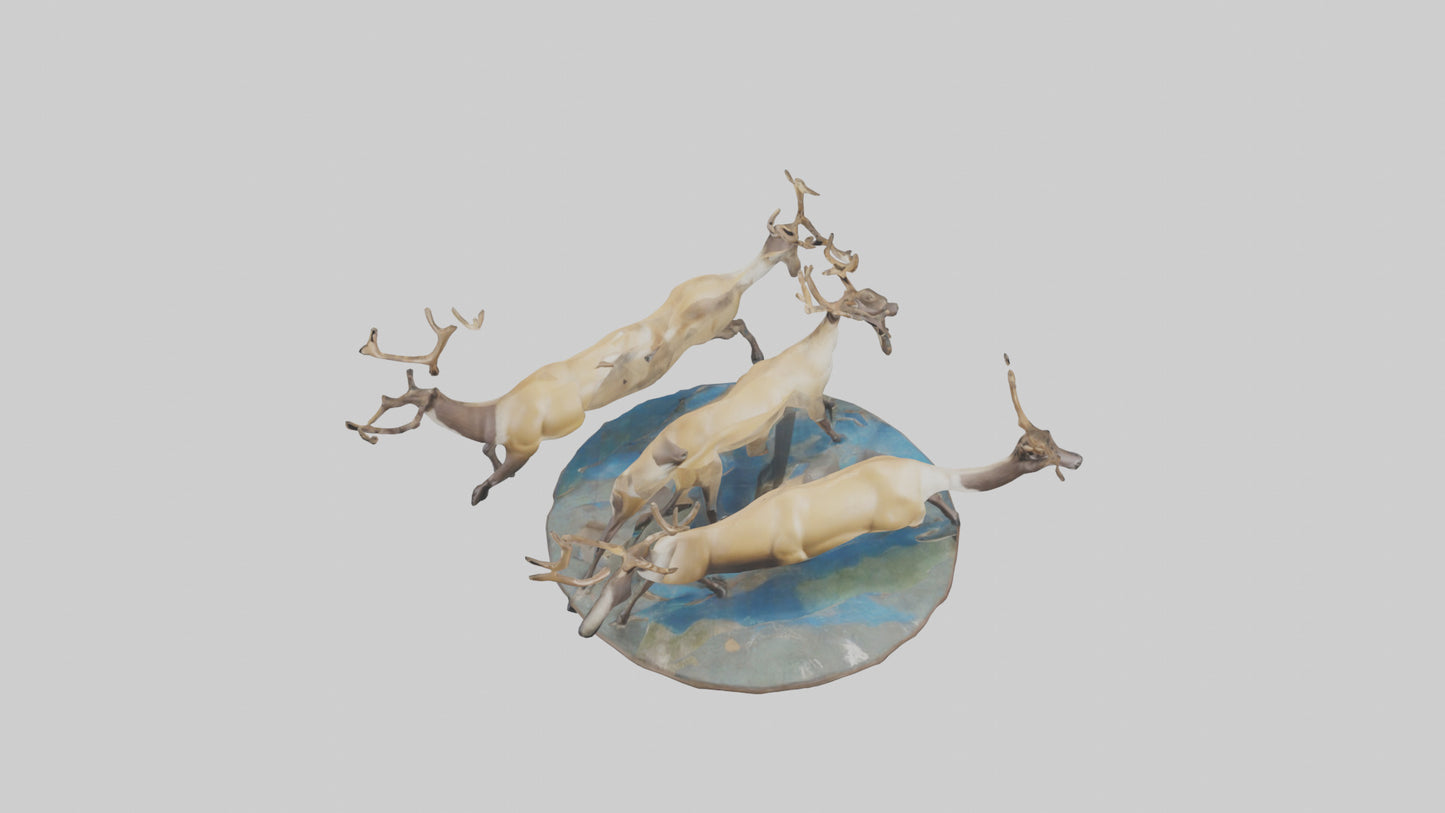 3D model Caribou migrating model VR / AR / low-poly