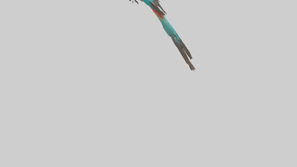 Carmine Beeeater perched model VR / AR / low-poly