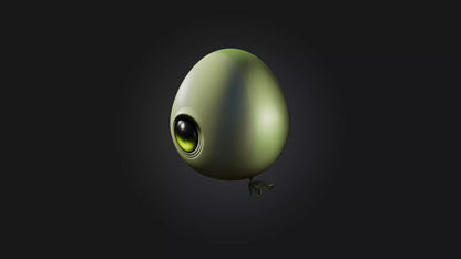 Cartoon Alien Egg 3D model