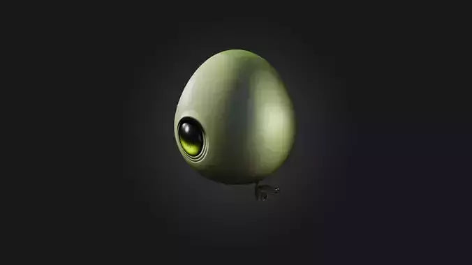 Cartoon Alien Egg 3D model