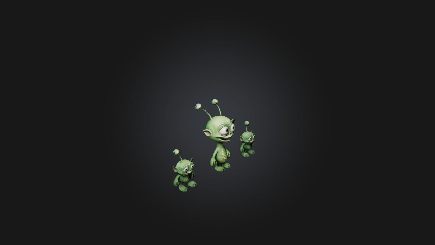 Cartoon Aliens 3D model