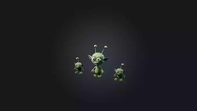 Cartoon Aliens 3D model