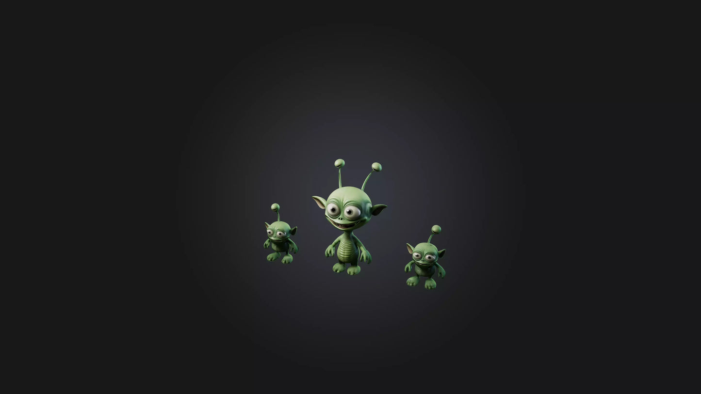 Cartoon Aliens 3D model
