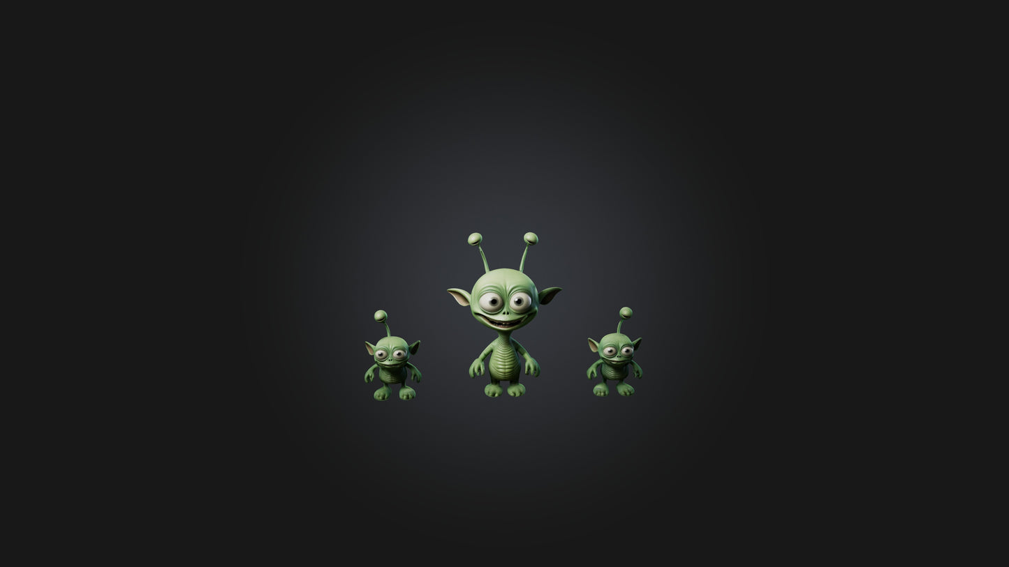 Cartoon Aliens 3D model