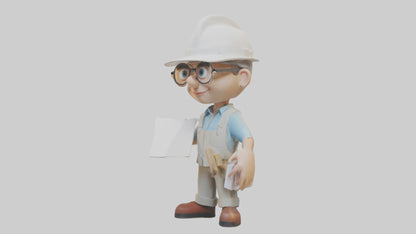 Cartoon Architect model 3D model