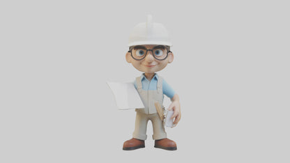 Cartoon Architect model 3D model