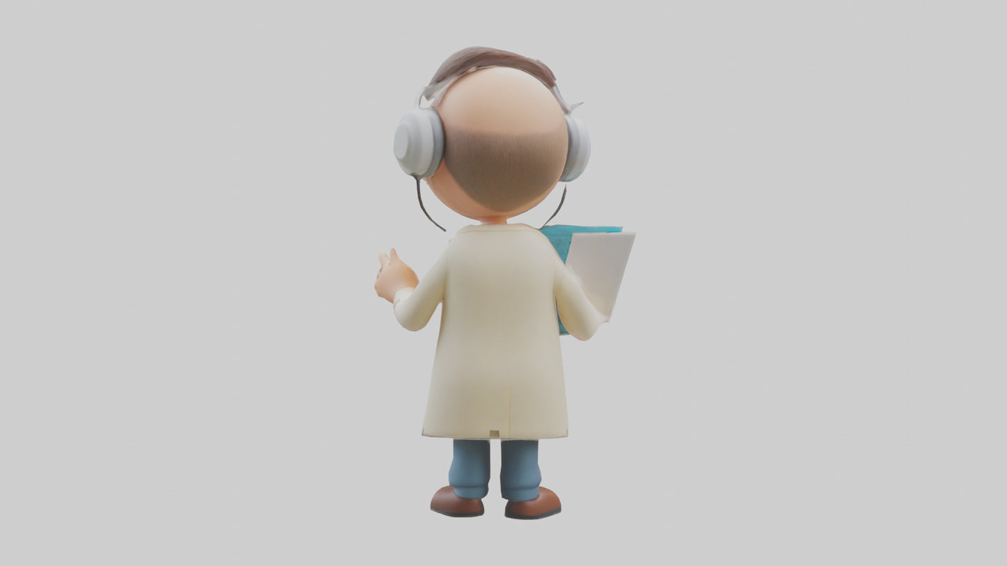 Cartoon Audiologist model 3D model