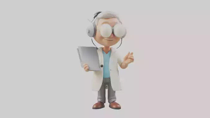Cartoon Audiologist model 3D model