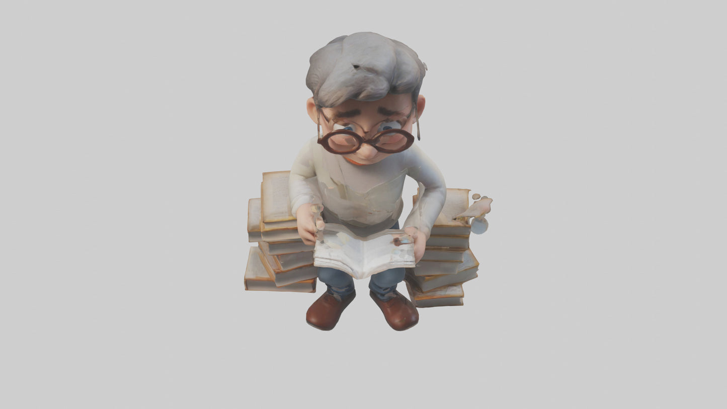 Cartoon Author model 3D model