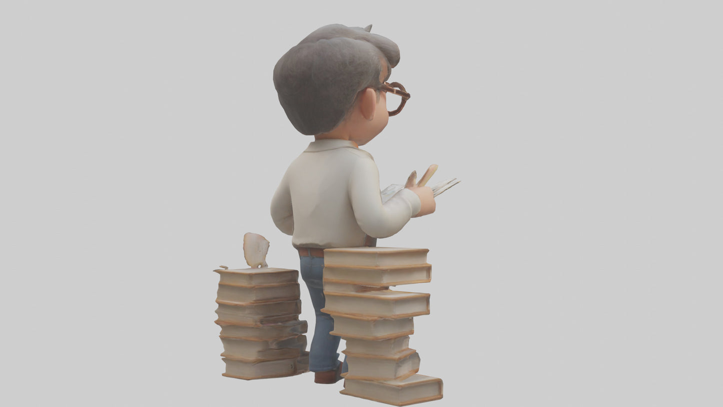 Cartoon Author model 3D model