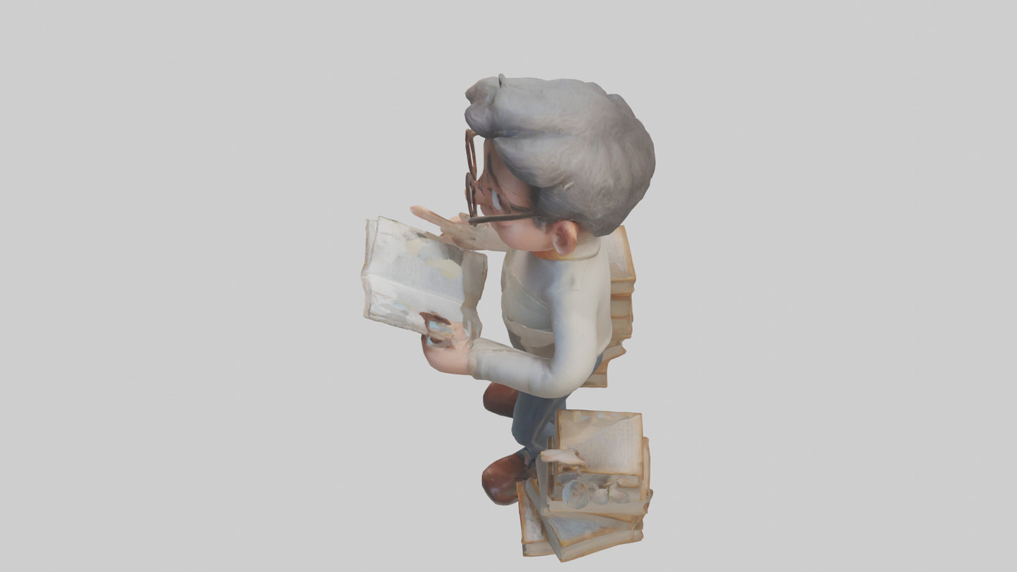 Cartoon Author model 3D model