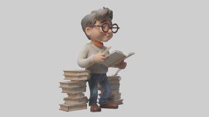 Cartoon Author model 3D model