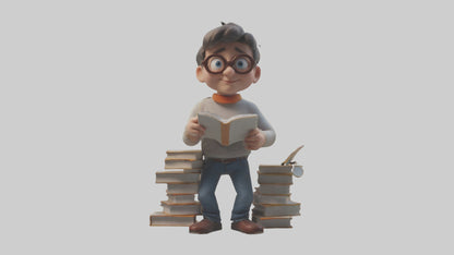 Cartoon Author model 3D model