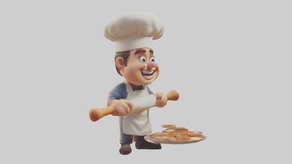 3D model Cartoon Baker 1 VR / AR / low-poly