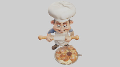 3D model Cartoon Baker 1 VR / AR / low-poly