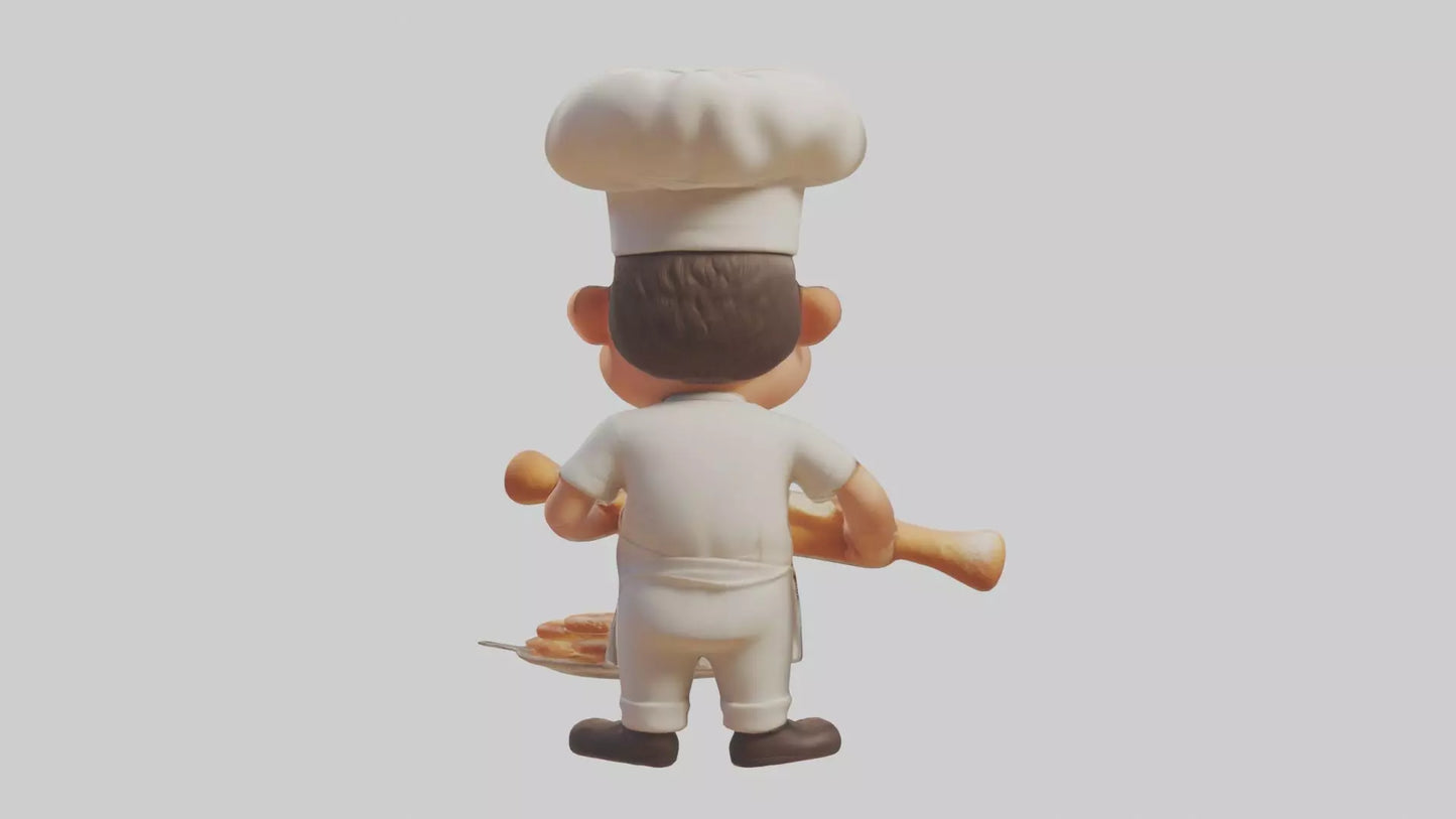 3D model Cartoon Baker 1 VR / AR / low-poly