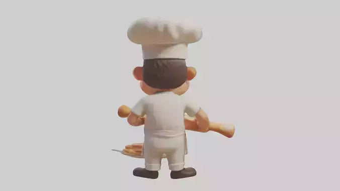 3D model Cartoon Baker 1 VR / AR / low-poly