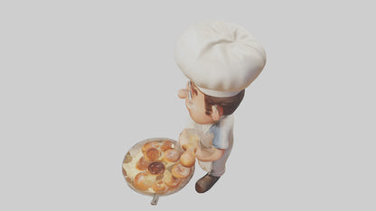 3D model Cartoon Baker 1 VR / AR / low-poly