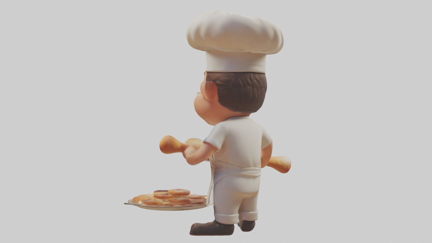 3D model Cartoon Baker 1 VR / AR / low-poly