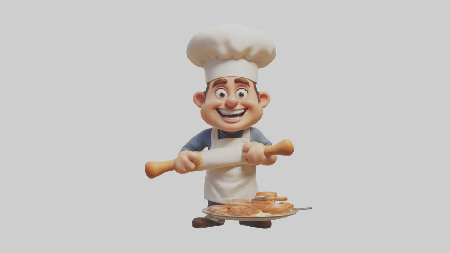 3D model Cartoon Baker 1 VR / AR / low-poly
