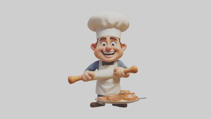 3D model Cartoon Baker 1 VR / AR / low-poly