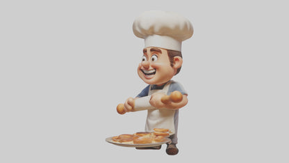 3D model Cartoon Baker 1 VR / AR / low-poly