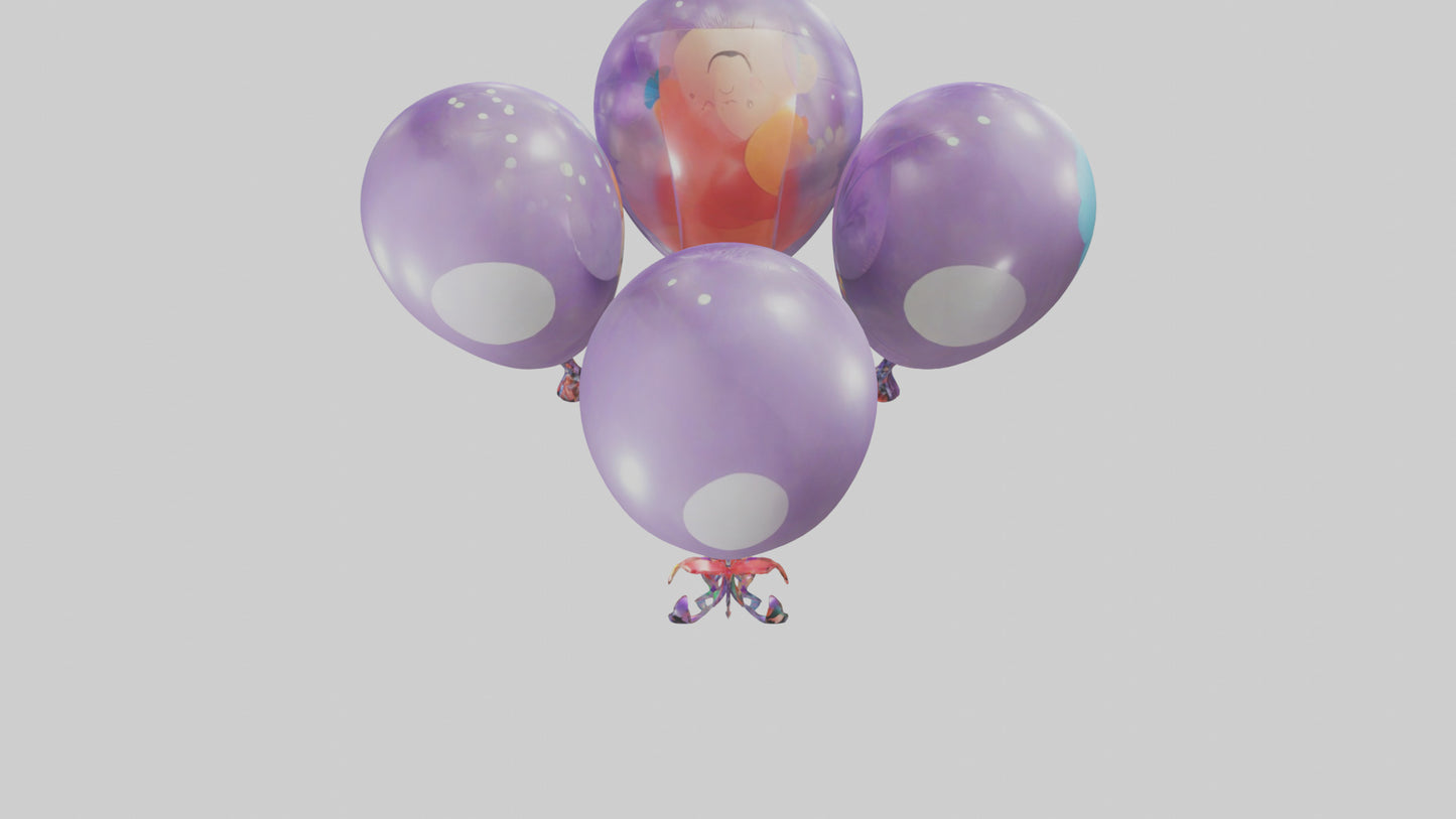 Cartoon Balloon Bouquet model 3D model