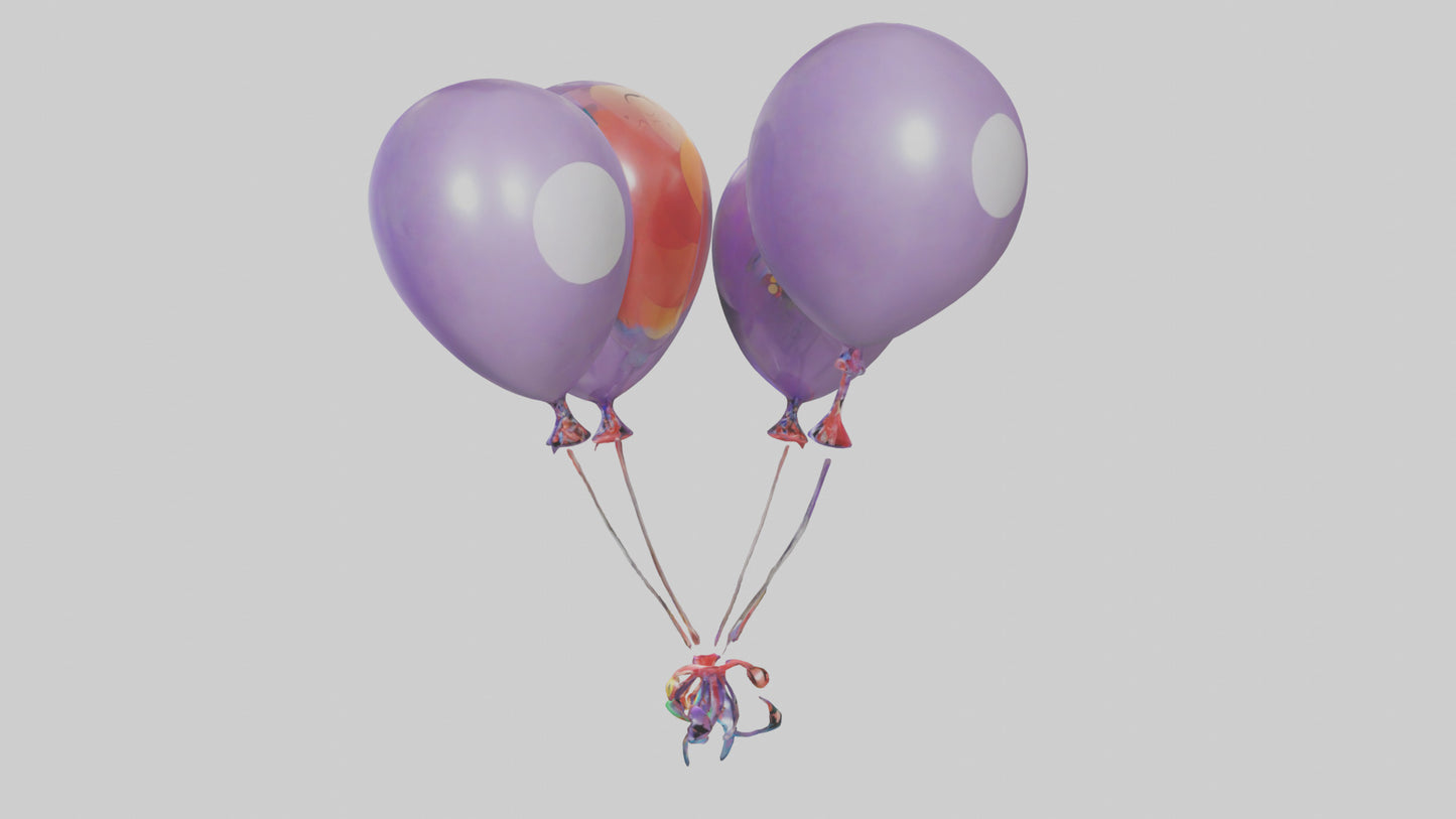 Cartoon Balloon Bouquet model 3D model