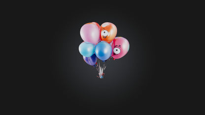 Cartoon Balloons 3D model