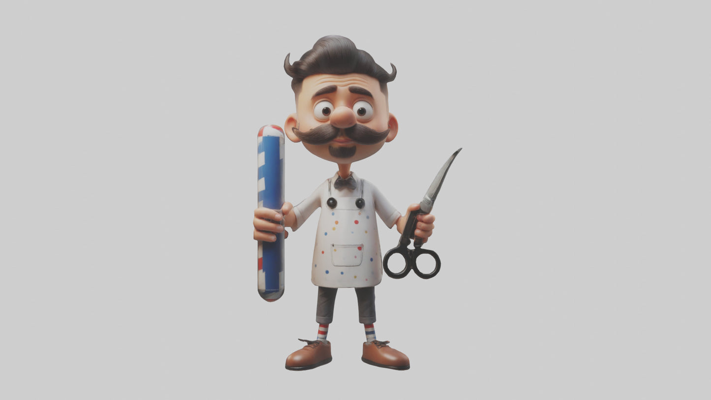Cartoon Barber model 3D model