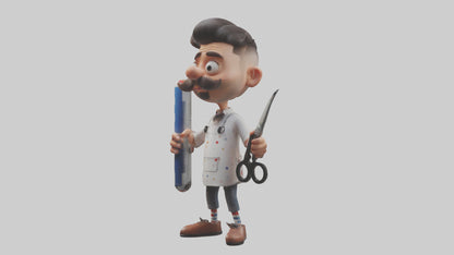 Cartoon Barber model 3D model