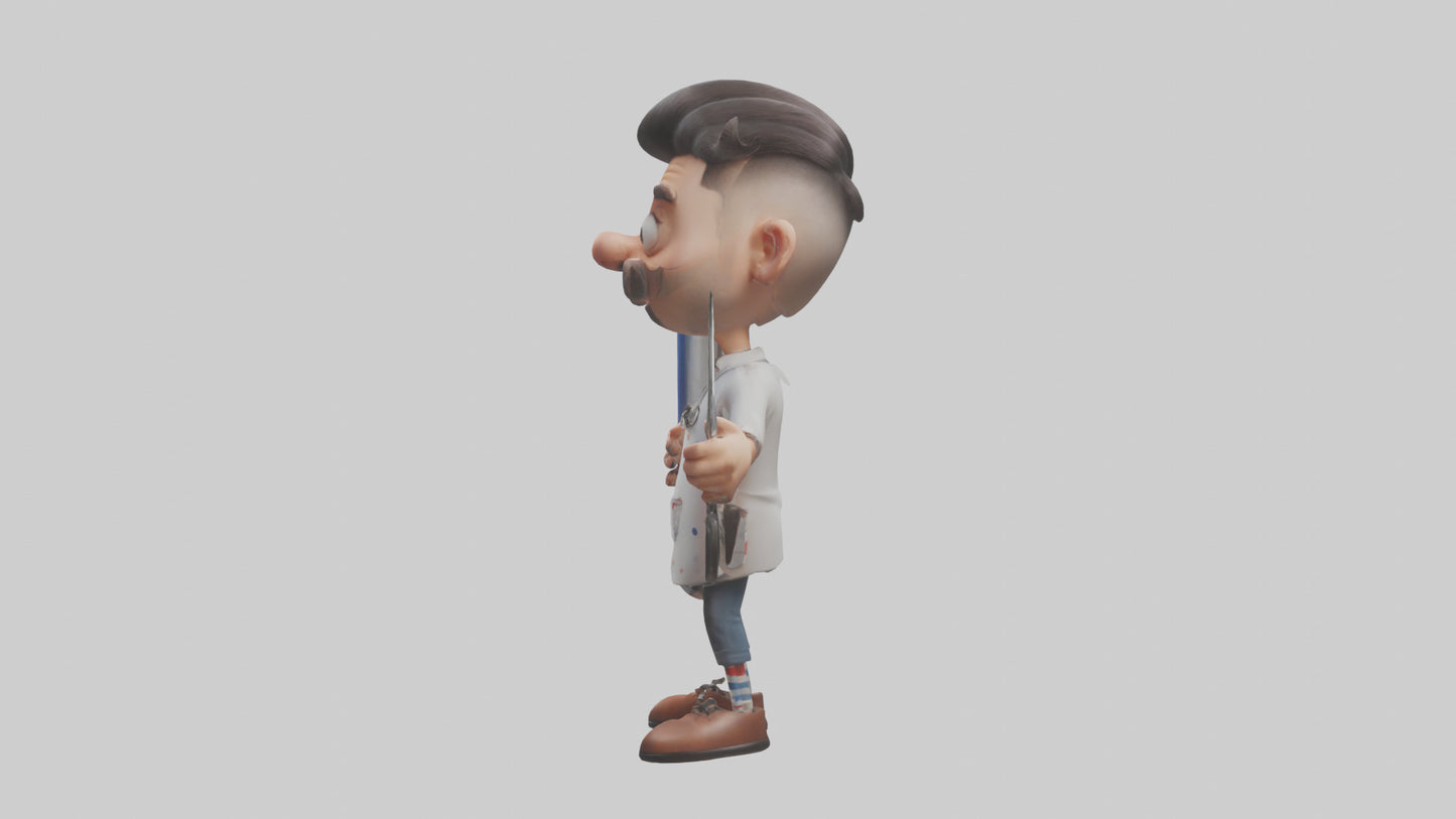 Cartoon Barber model 3D model