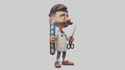 Cartoon Barber model 3D model