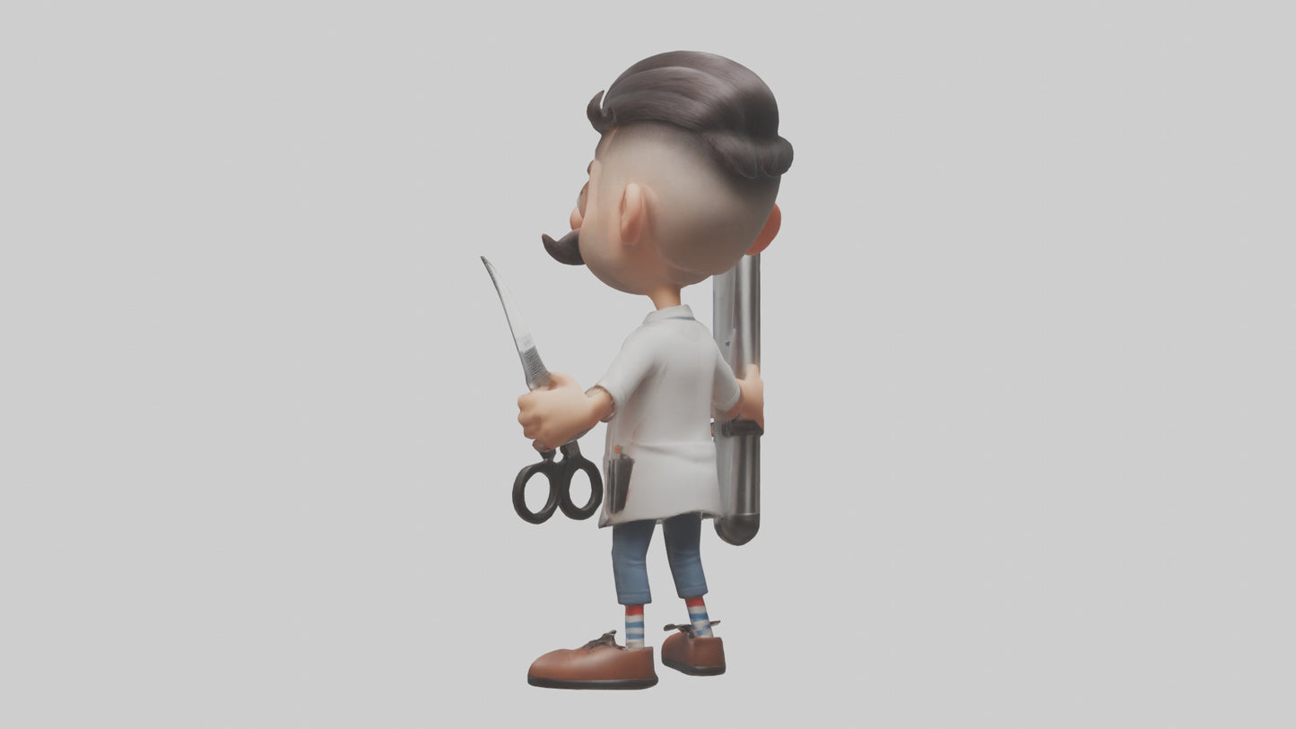 Cartoon Barber model 3D model