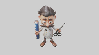 Cartoon Barber model 3D model