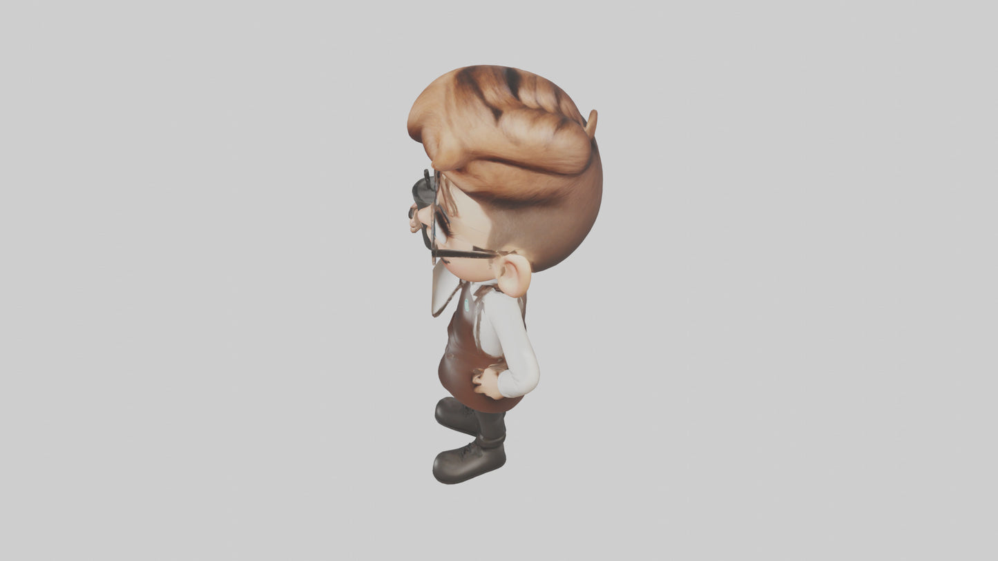 Cartoon Barista Assistant model 3D model