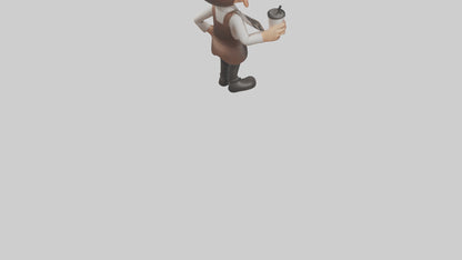 Cartoon Barista Assistant model 3D model