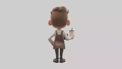 Cartoon Barista Assistant model 3D model